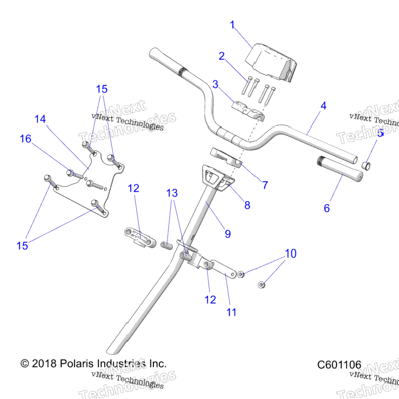 Steering, Hbar, Steering Post, Grips