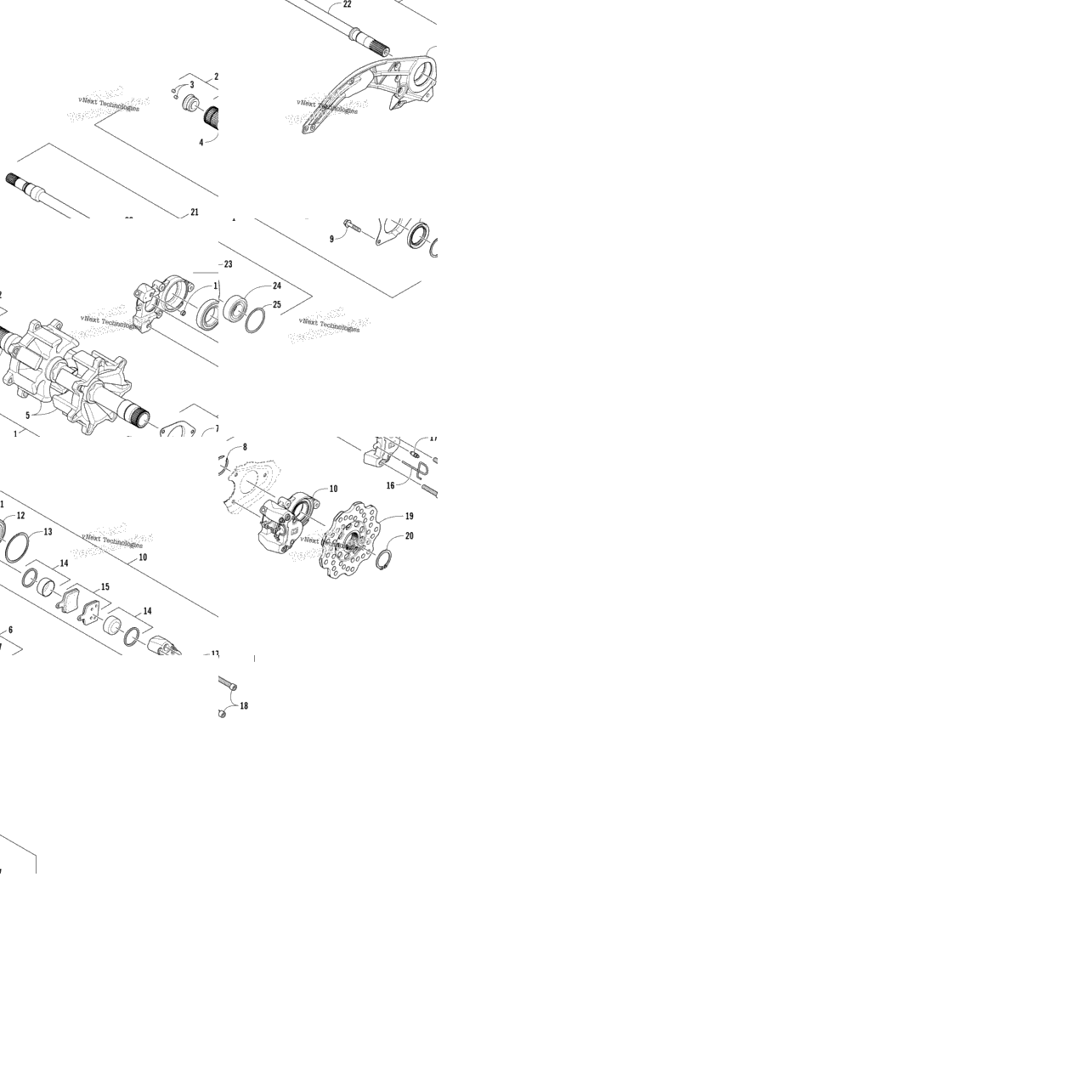 Drive Train Shafts And Brake Assemblies