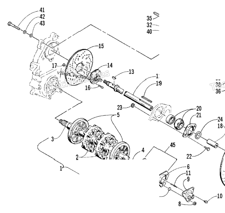 Drive Train Shafts And Brake Assemblies