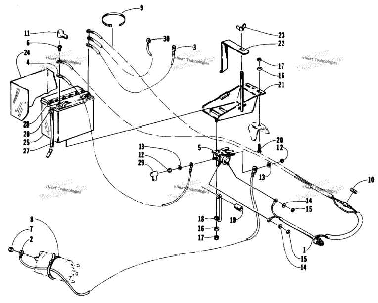 Solenoid, Harness, Battery, And Cables