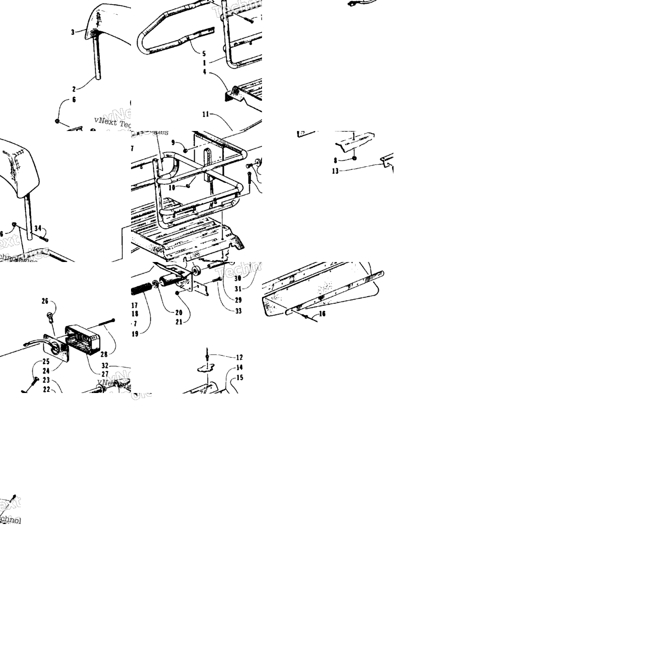 Rack, Backrest ,Taillight, And Hitch Assemblies