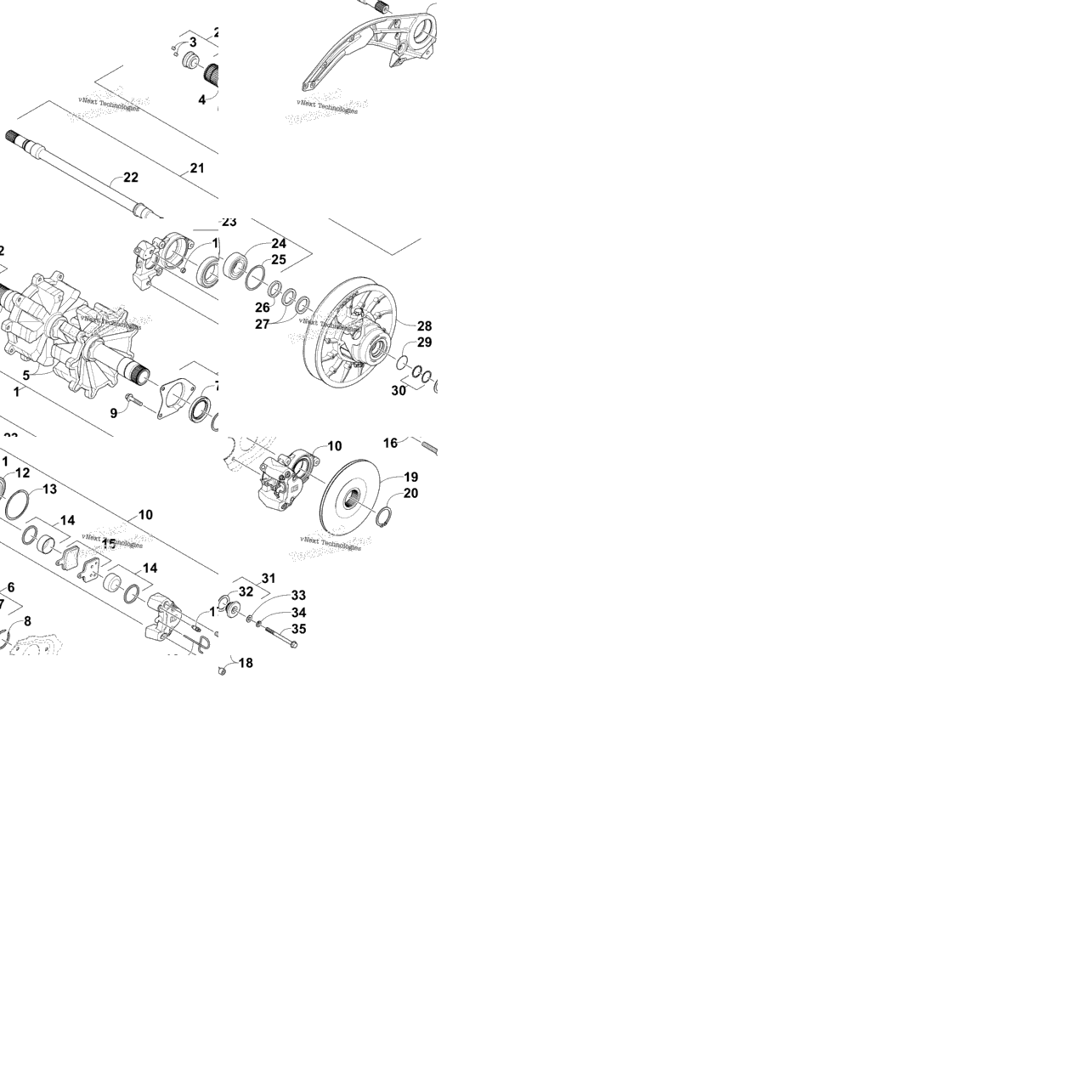 Drive Train Shafts And Brake Assemblies