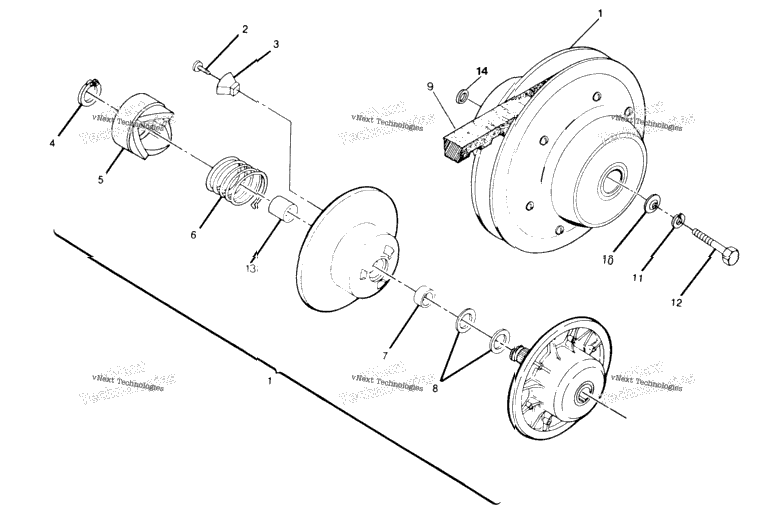 Driven Clutch Assembly 250 4X4