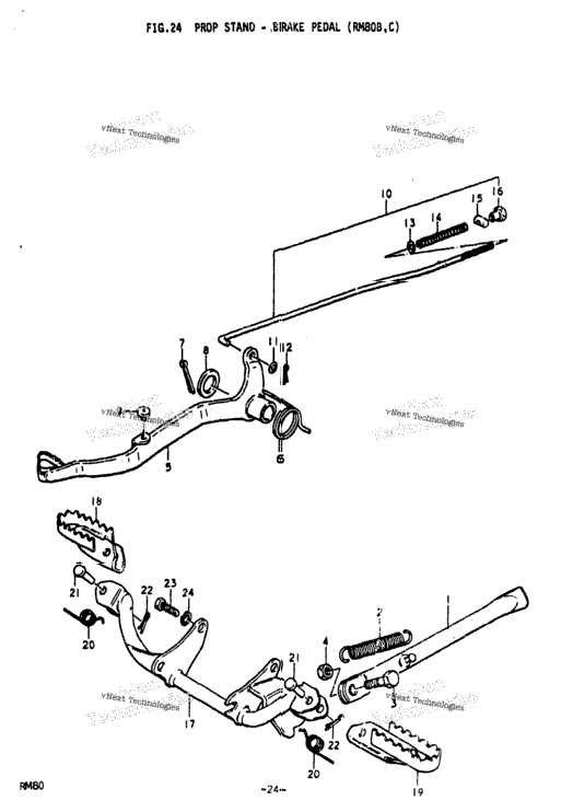 Prop Stand - Brake Pedal (Rm80b