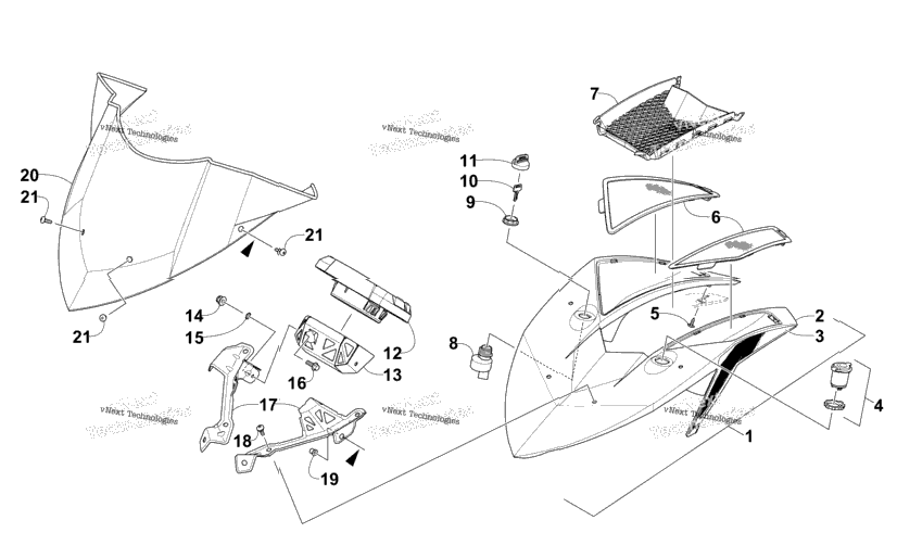 Windshield And Instrument Assemblies
