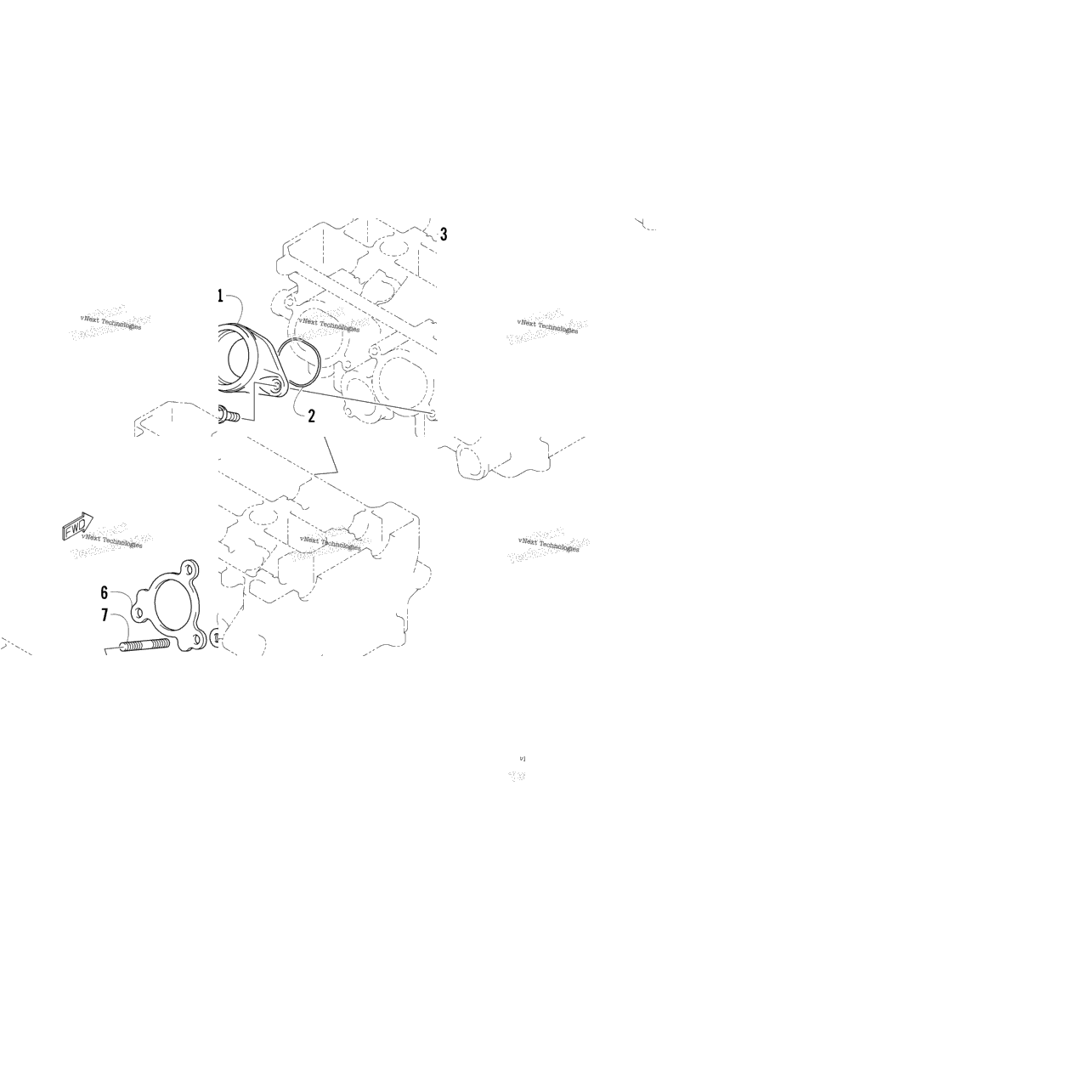 Exhaust Manifold Gasket/Intake Flange Assembly
