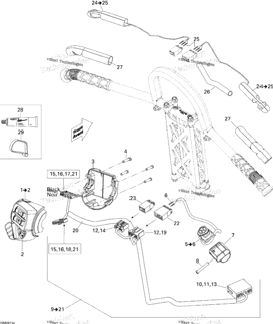 Steering Wiring Harness 500Ss, 800R