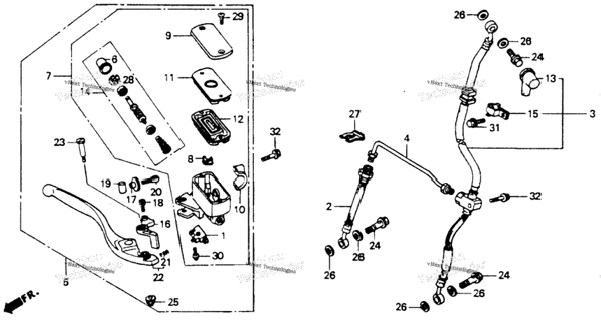 Front Brake Master Cylinder 1100