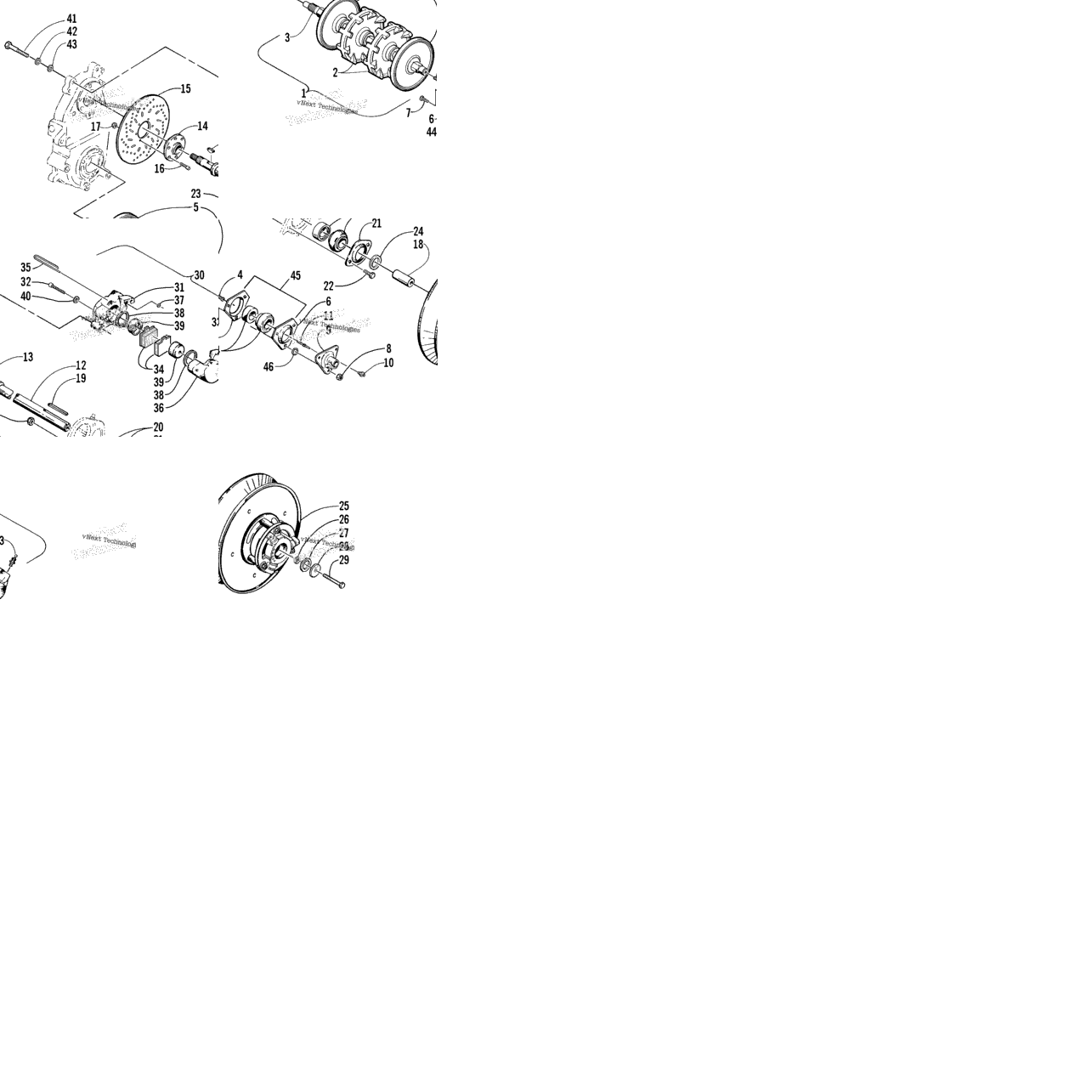 Drive Train Shafts And Brake Assemblies