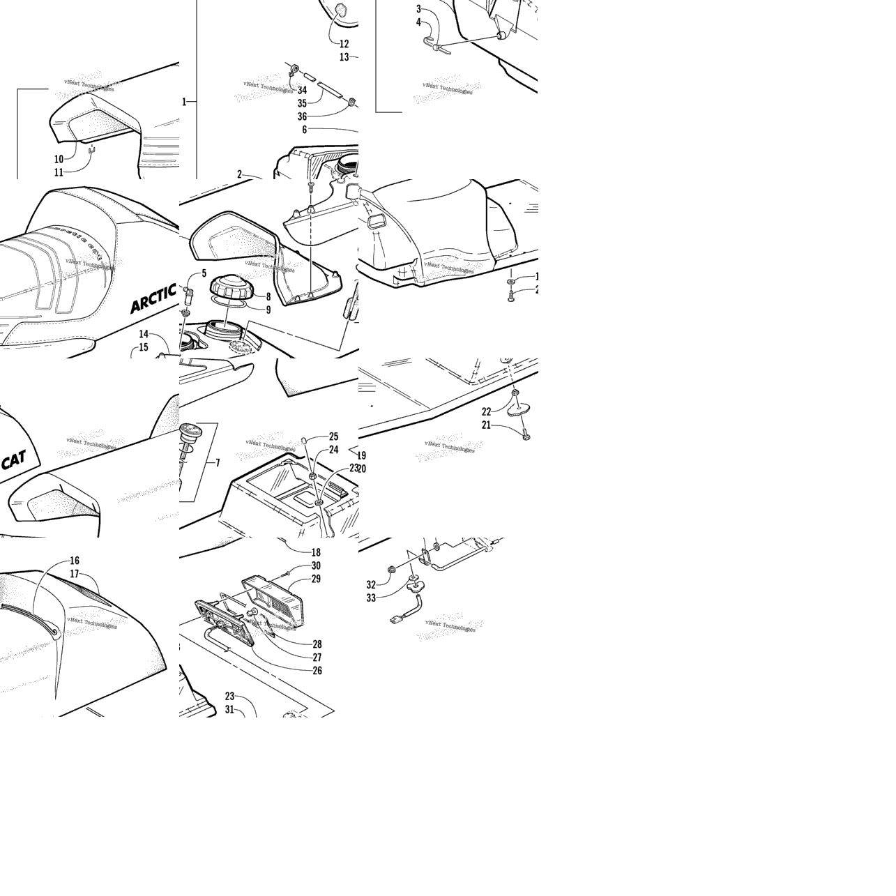 Gas Tank, Seat, And Taillight Assembly