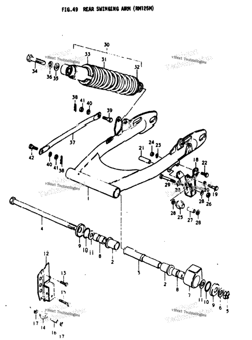 Rear Swinging Arm (Rm125m)