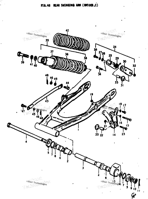 Rear Swinging Arm (Rm100b