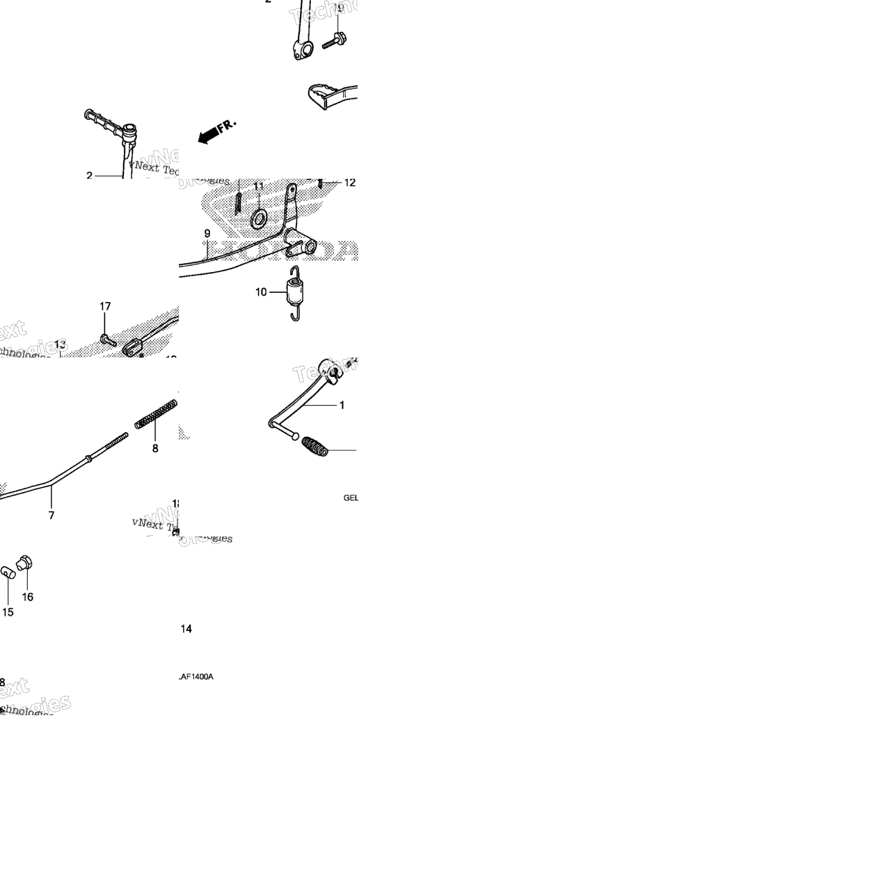 Brake Pedal + Kick Starter Arm