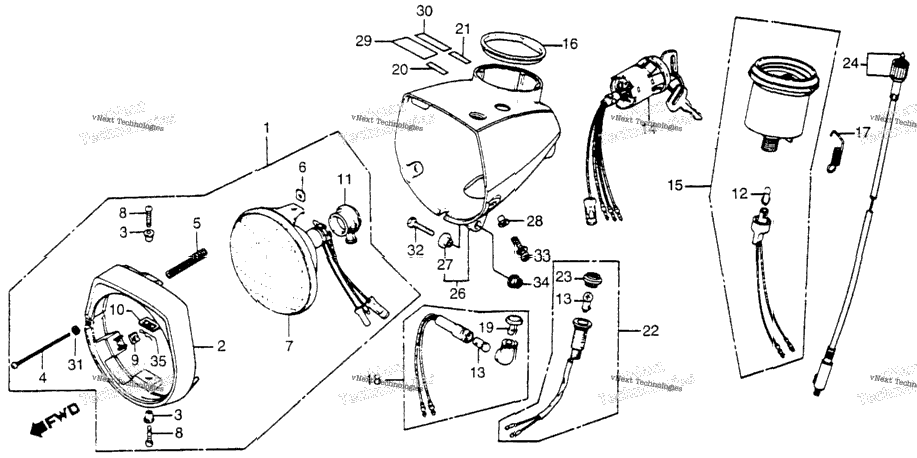Headlight + Key + Speedometer