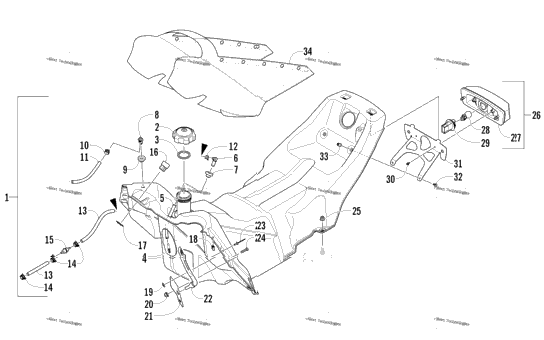 Gas Tank And Taillight Assembly