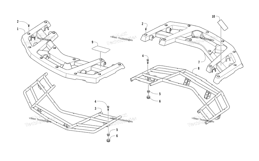 Front And Rear Rack Assembly