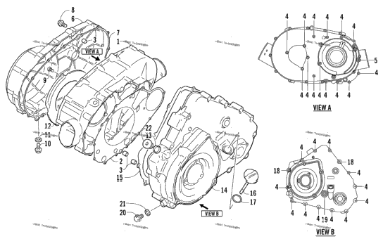 Clutch/V-Belt/Magneto Cover Assembly
