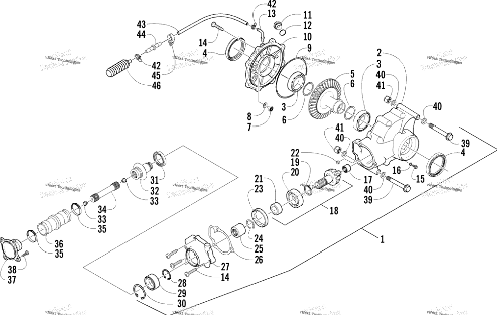 Rear Drive Gearcase Assembly