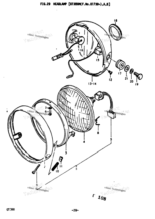 Headlamp [Gt380m(F.No.81738-)
