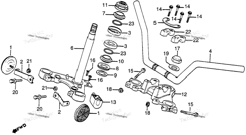 Handlebar + Top Bridge Steering Stem + Front