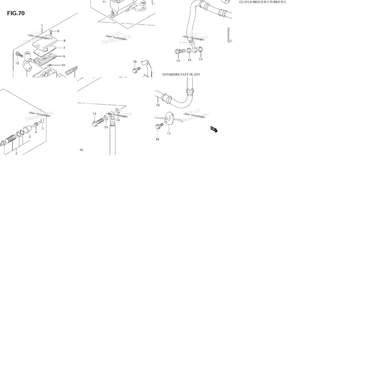 Clutch Master Cylinder (Sv1000k6) Not For Us Market