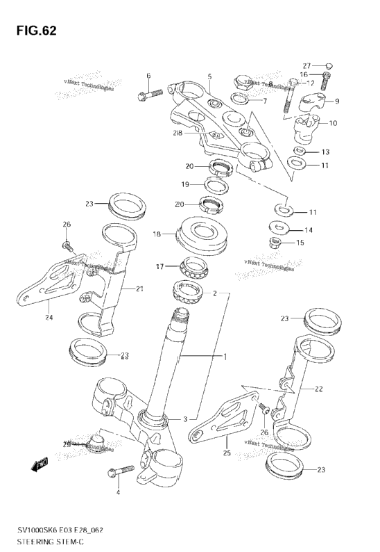 Steering Stem (Sv1000k6) Not For Us Market