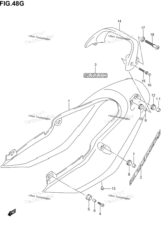 Seat Tail Cover (Gsf1200sk5)