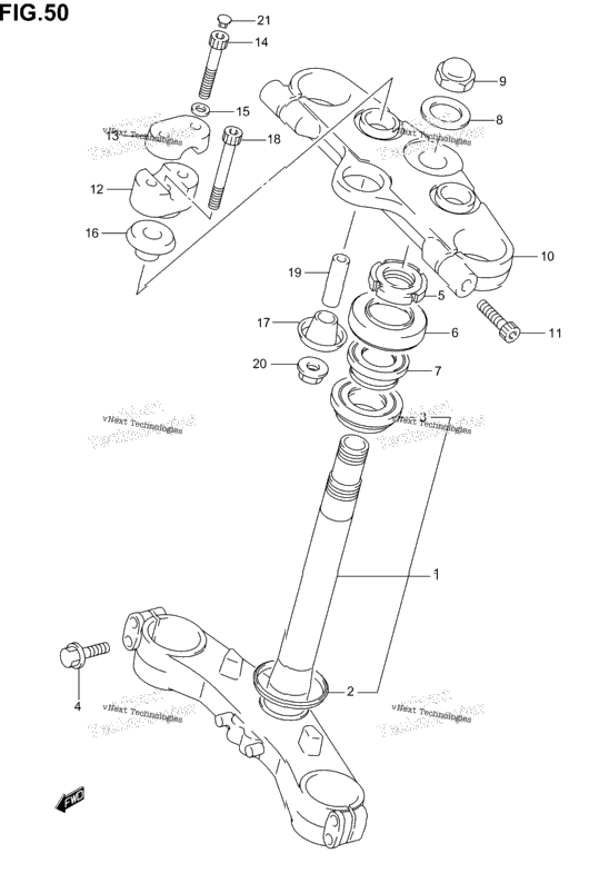 Steering Stem (Gsf1200sk1/Sk2/Sk3/Sk4/Sk5/Szk5)