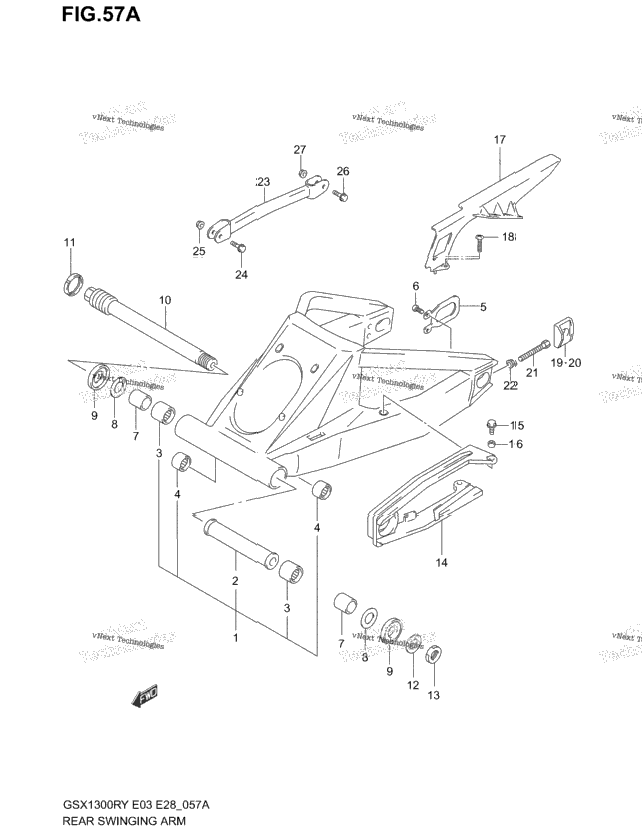 Rear Swinging Arm (Model K3)