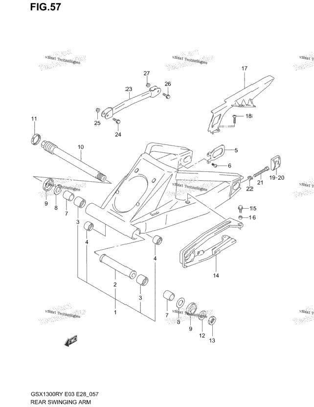 Rear Swinging Arm (Model X/Y/K1/K2)