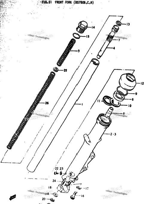 Front Fork (Gs750b