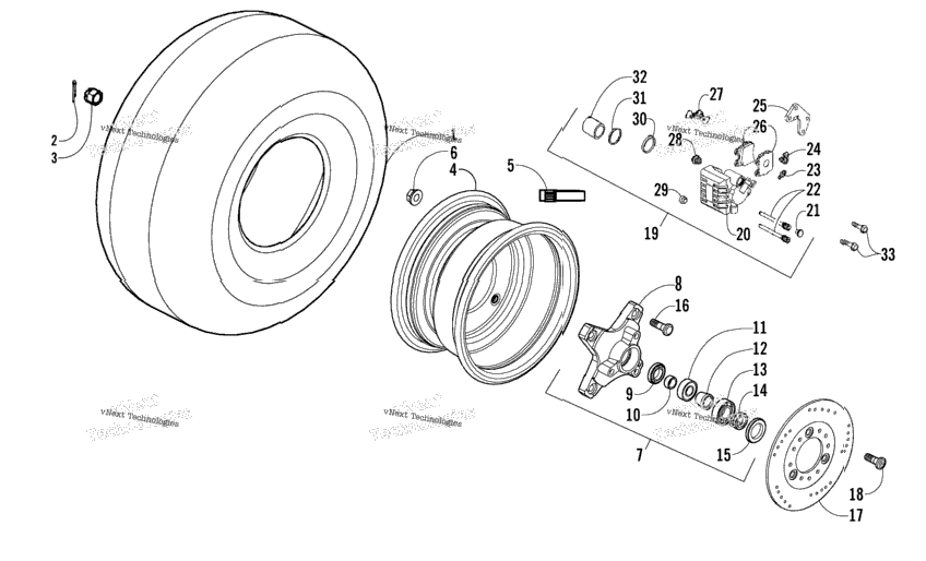 Front Wheels And Brake Assembly