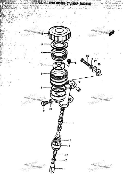 Rear Master Cylinder (Gs750b)