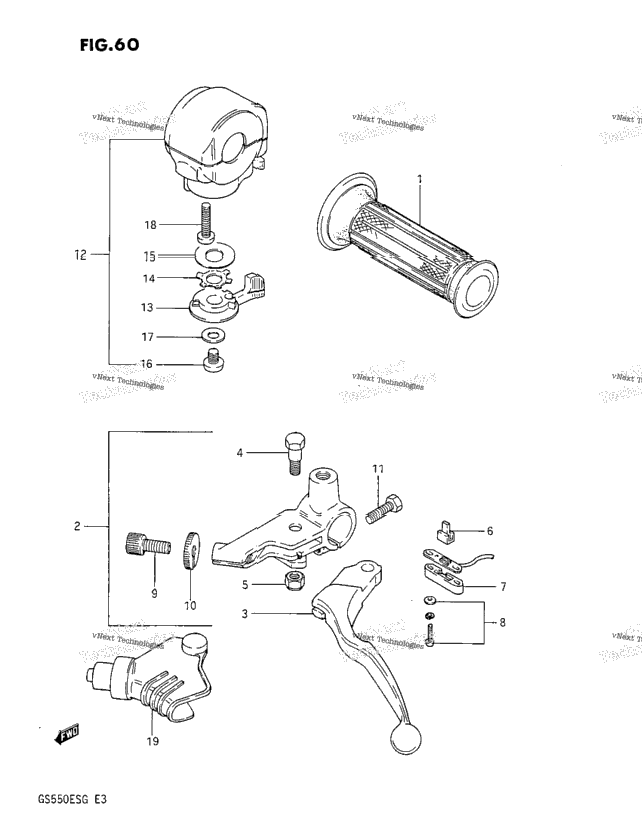 Left Handle Switch (Gs550es3/Ese/Esf/Esg)