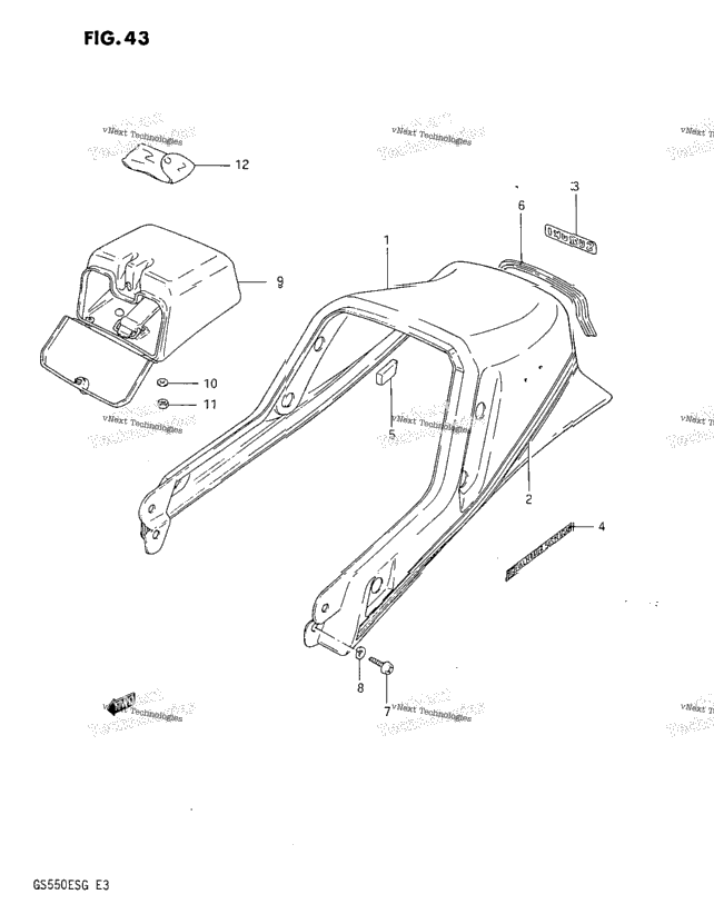 Seat Tail Cover (Gs550es3/Ese)