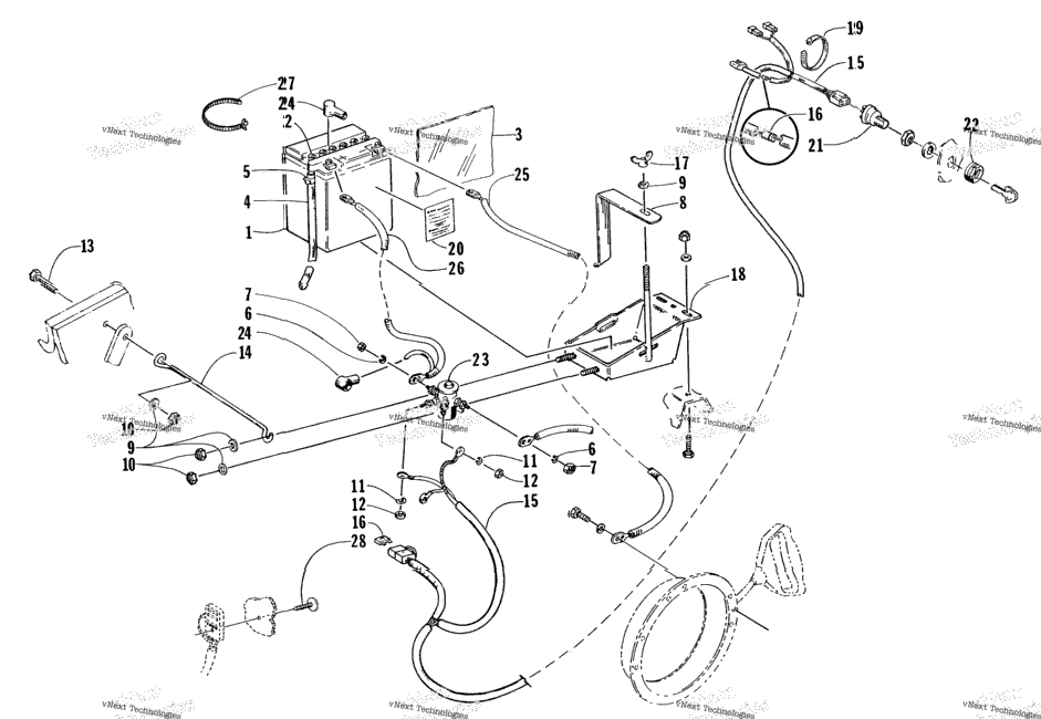 Battery, Solenoid, And Cables