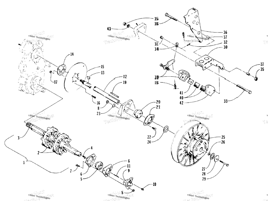Drive Train Shafts And Brake Assemblies