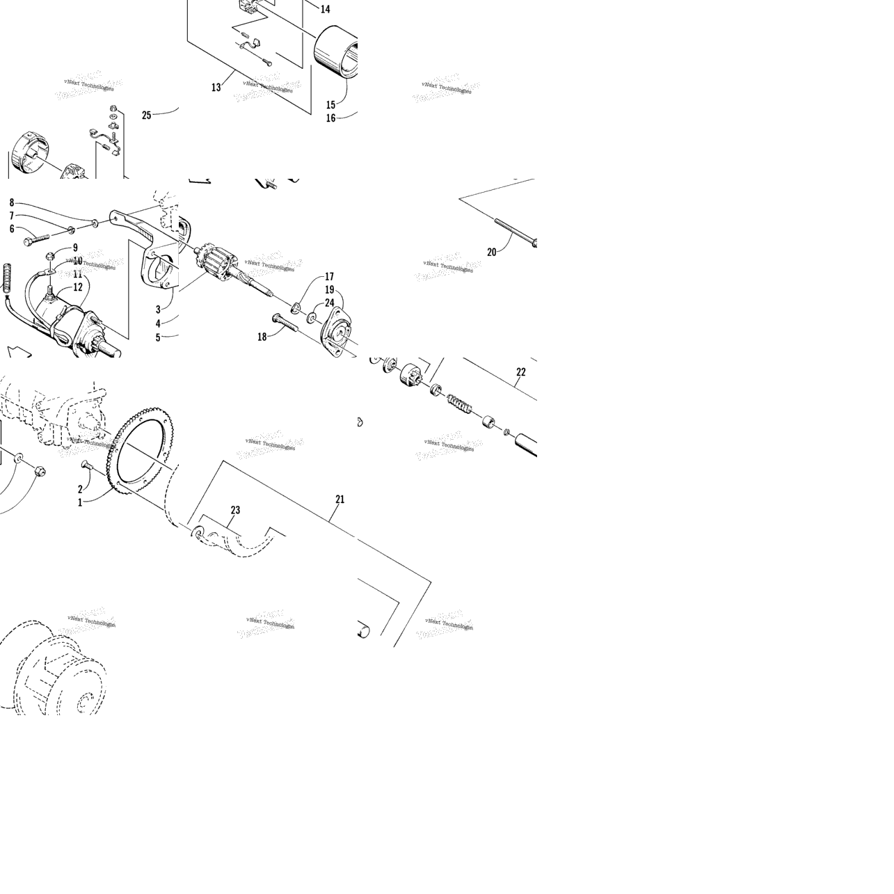 Electric Start - Starter Motor Assembly