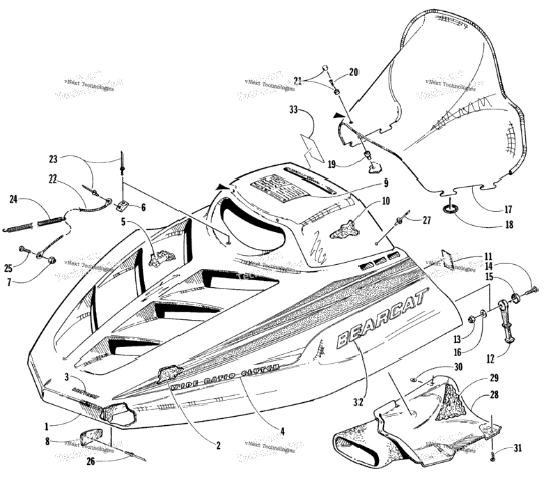 Hood And Windshield Assembly