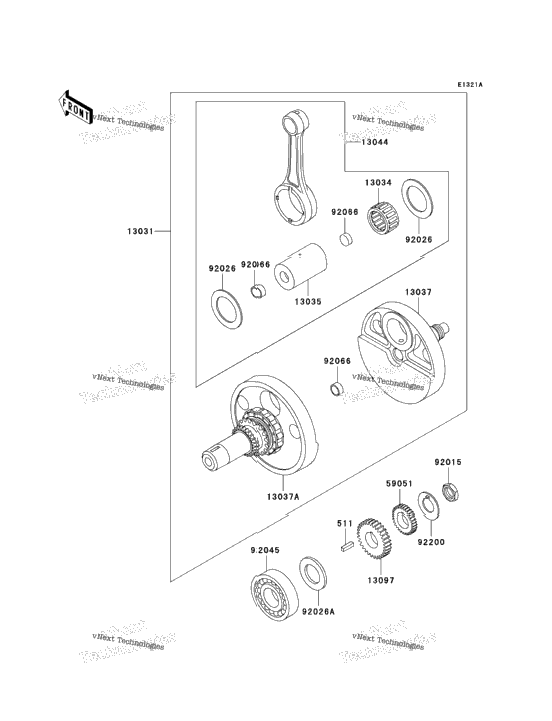 Crankshaft (Kl650ae032206-)