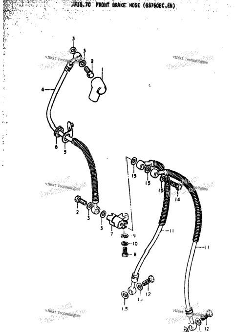 Front Brake Hose (Gs750ec