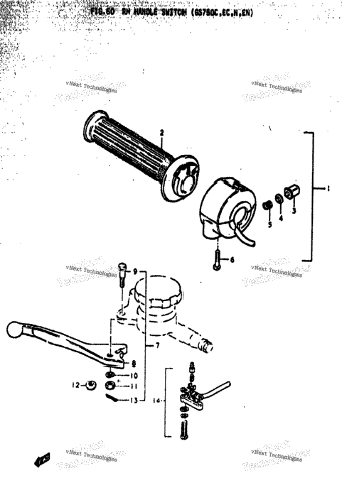 Rh Handle Switch (Gs750c