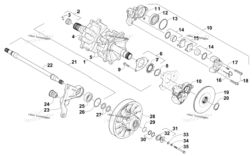 Drive Train Shafts And Brake Assemblies