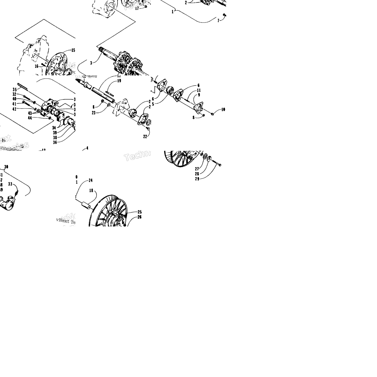 Drive Train Shafts And Brake Assemblies