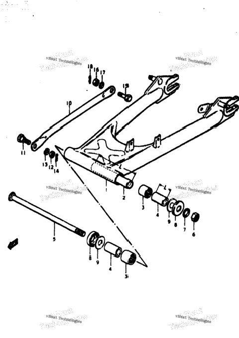 Rear Swinging Arm (Gs550b
