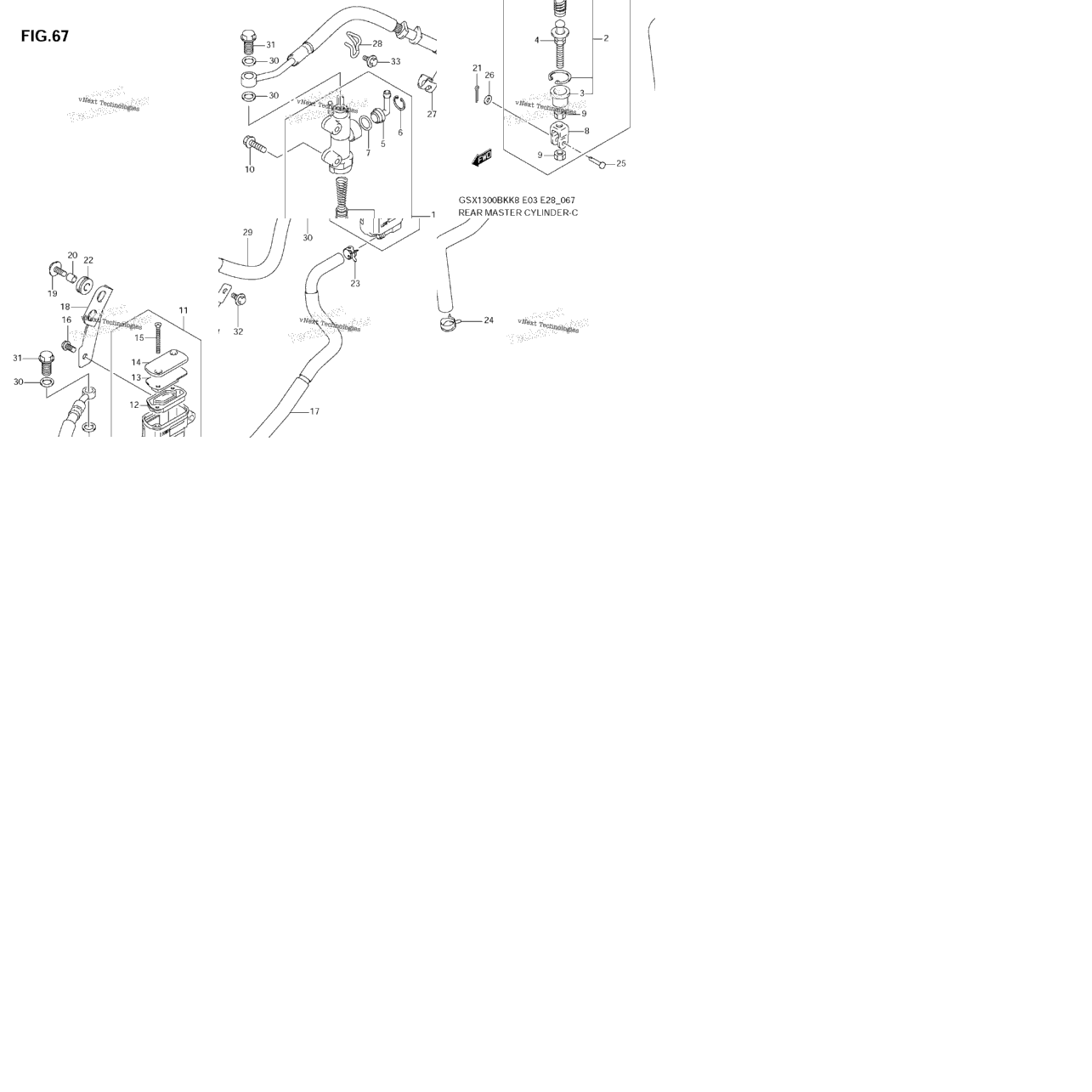 Rear Master Cylinder (Gsx1300bkk8/K9)