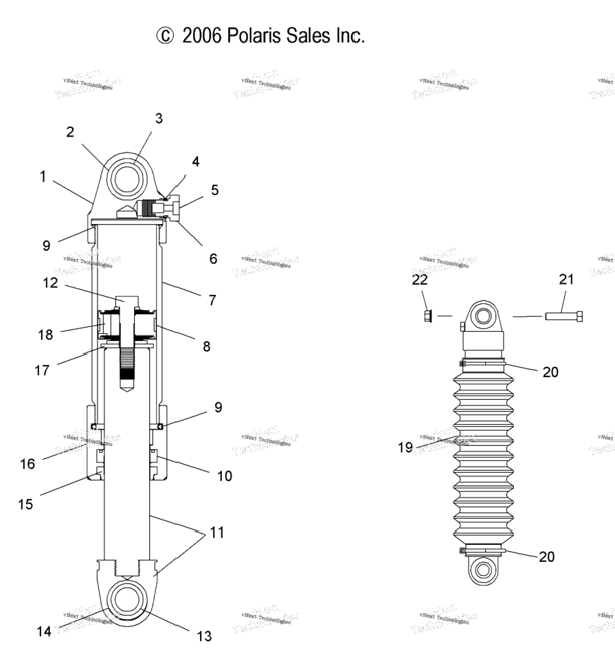 Suspension, Shock, Front Track (Dragon) (49Snowshockfront)