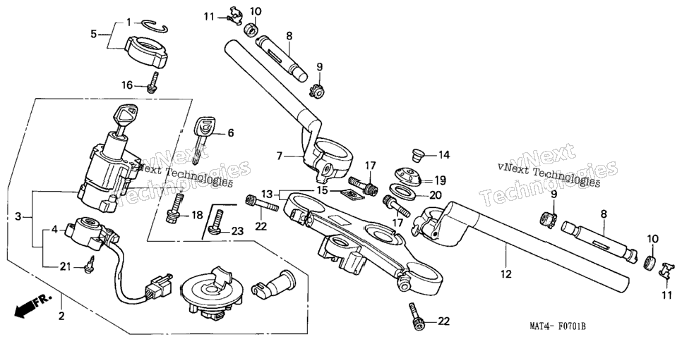 Handlebar + Top Bridge 99-03