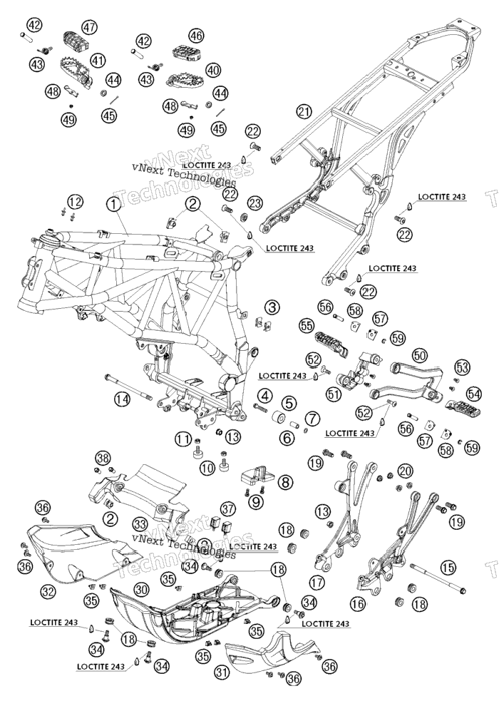 Frame, Sub Frame, Engine Protector