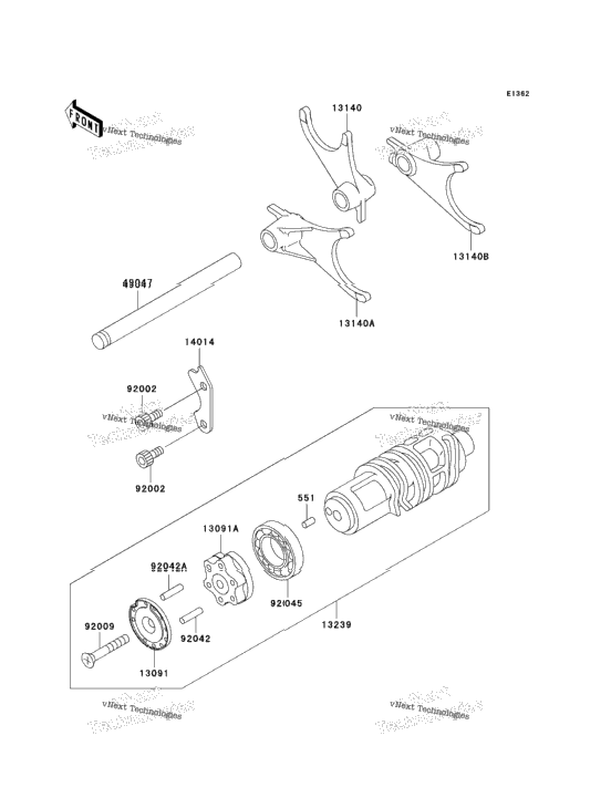 Gear Change Drum/Shift Fork(S)